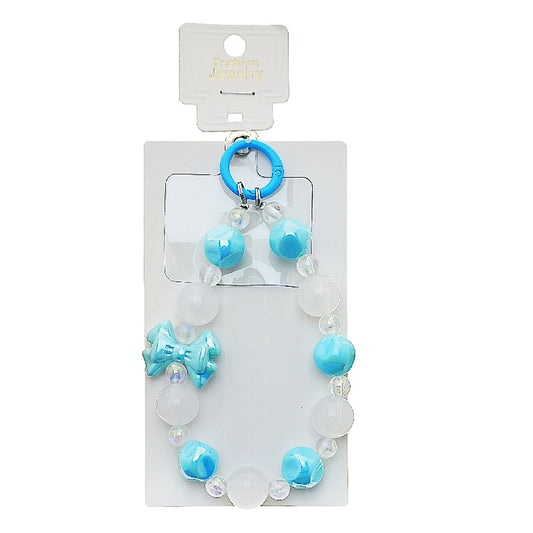 Handmade Bow Beaded Phone Charm Strap Keychain