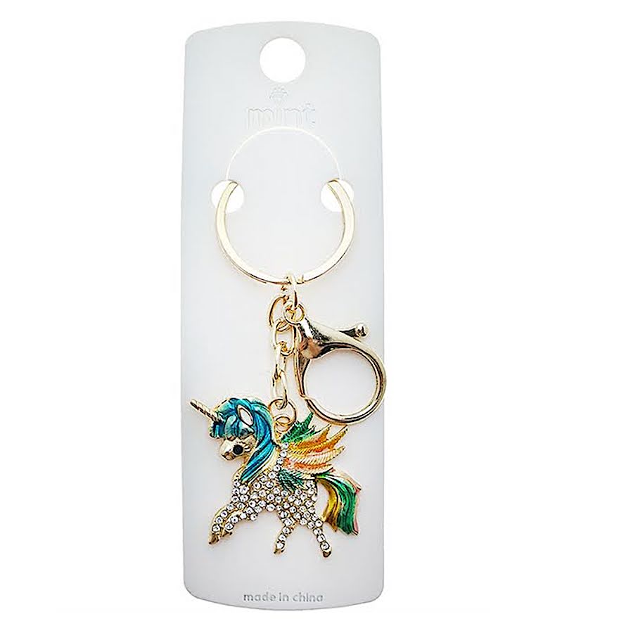 Rhinestone Pegasus Keychain