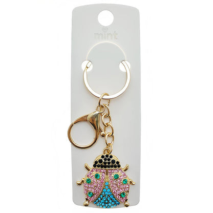 Rhinestone Ladybug Keychain