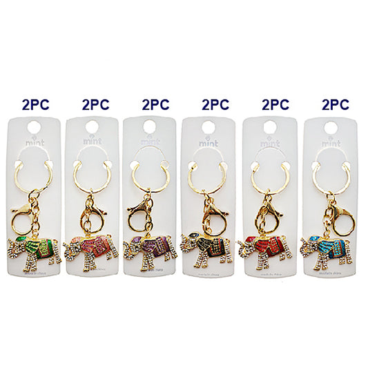 Rhinestone Thai Elephant Keychain