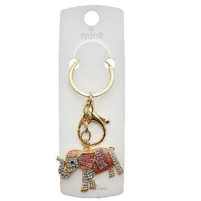 Rhinestone Thai Elephant Keychain
