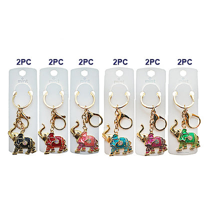Rhinestone Elephant Keychain