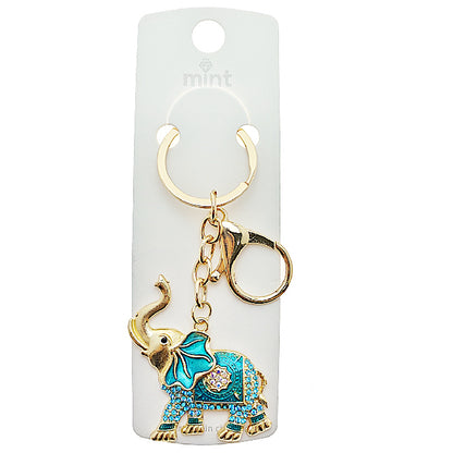 Rhinestone Elephant Keychain