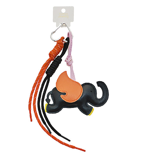 Leather Elephant Braided Rope Keychain