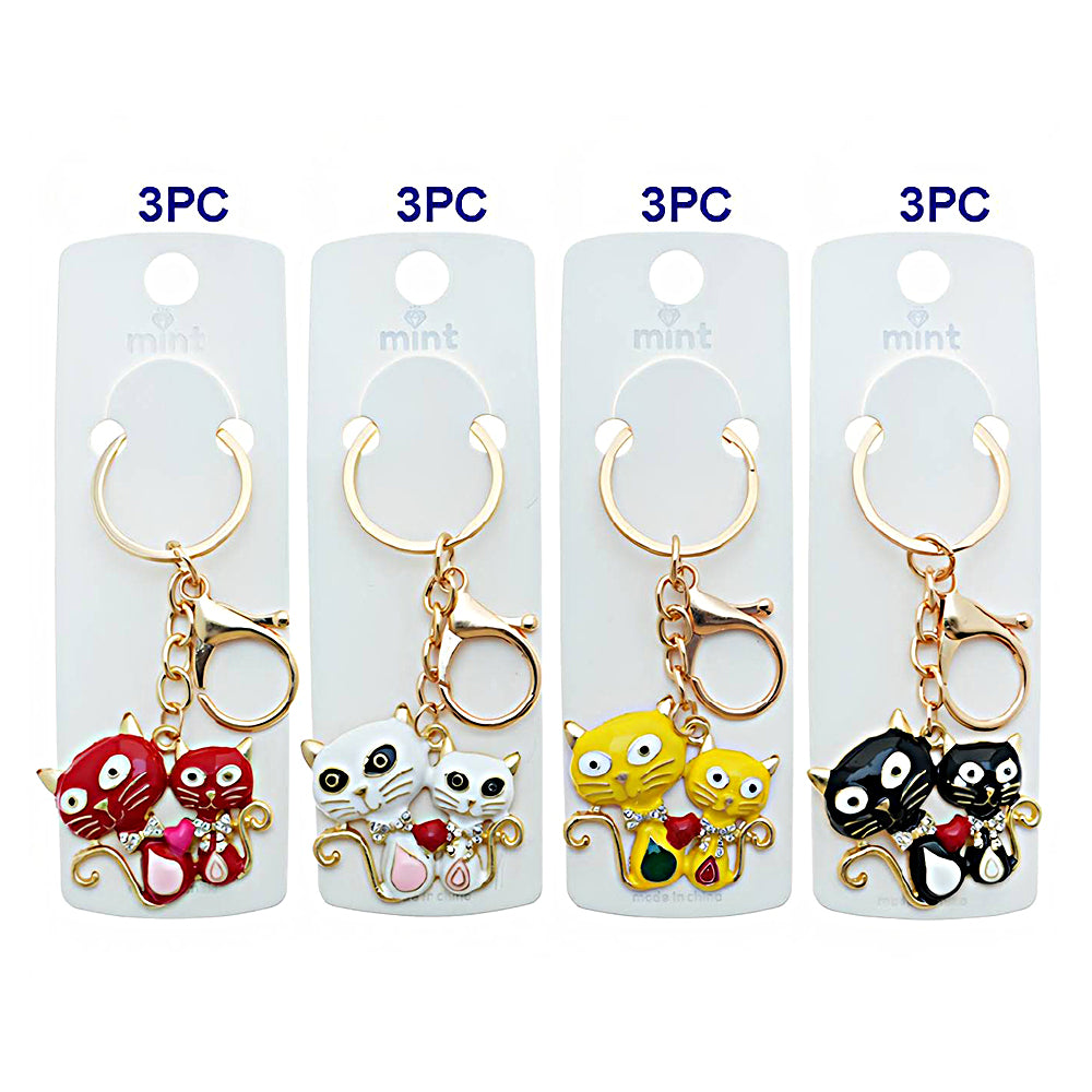 Enamel Cat Keychain