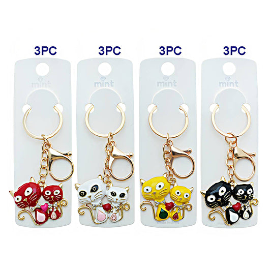 Enamel Cat Keychain