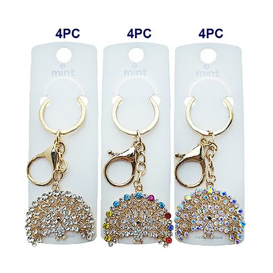 Rhinestone Peacock Keychain