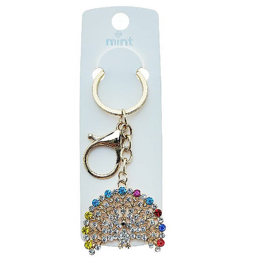 Rhinestone Peacock Keychain