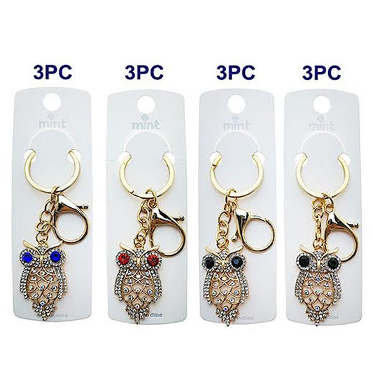 Rhinestone Owl Keychain