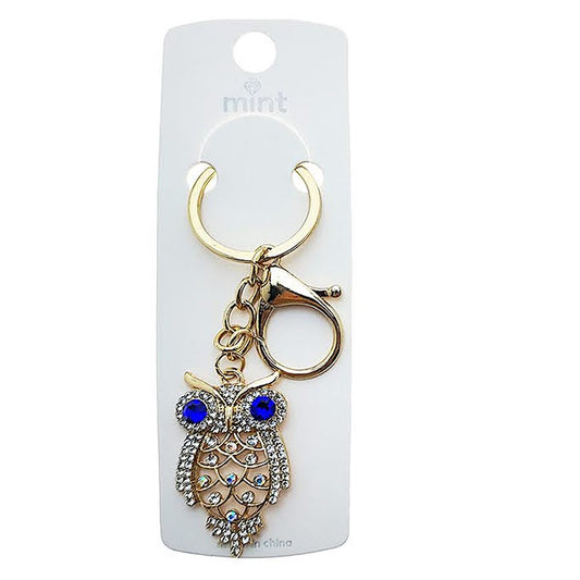 Rhinestone Owl Keychain