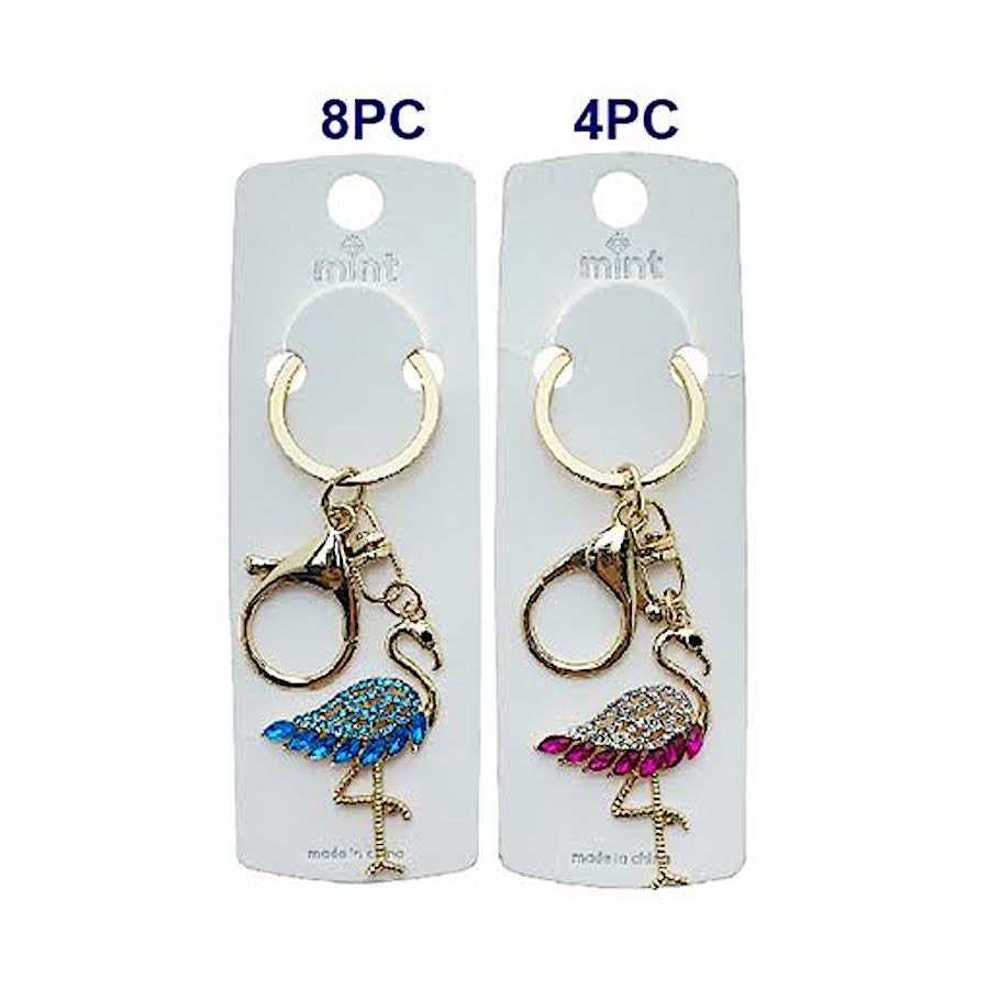 Rhinestone Heron Keychain