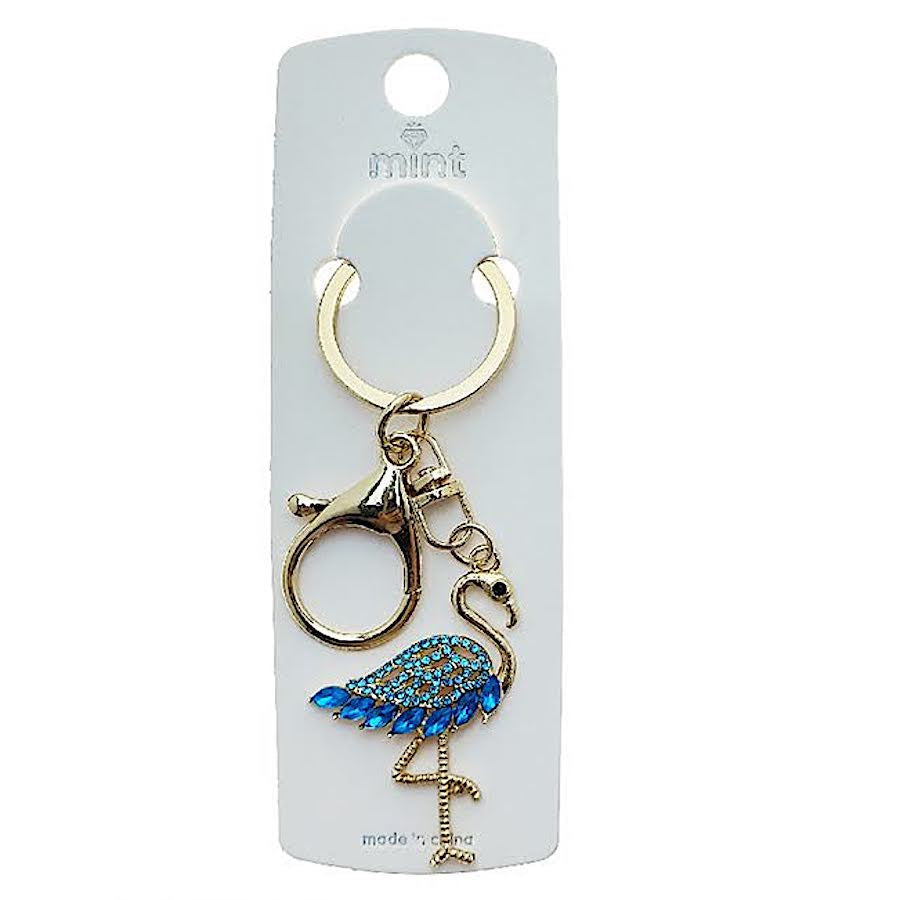 Rhinestone Heron Keychain