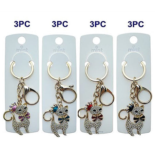 Rhinestone Cat Queen Keychain