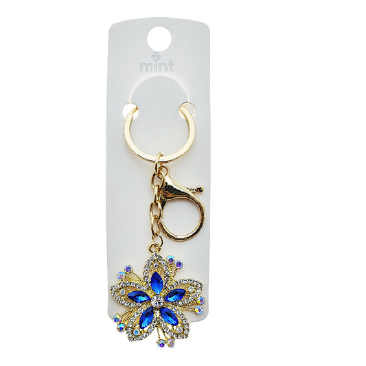 Rhinestone Crystal Flower Keychain