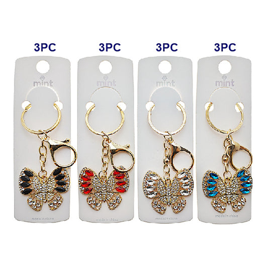 Rhinestone Butterfly Keychain