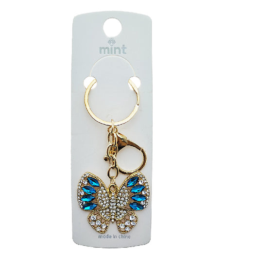 Rhinestone Butterfly Keychain