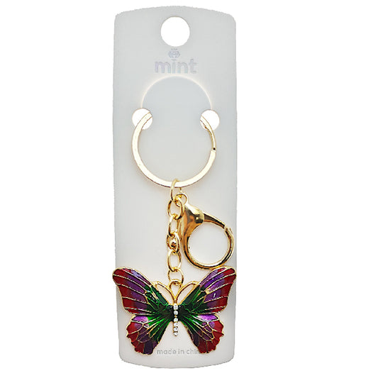 Enamel Ombré Butterfly Keychain