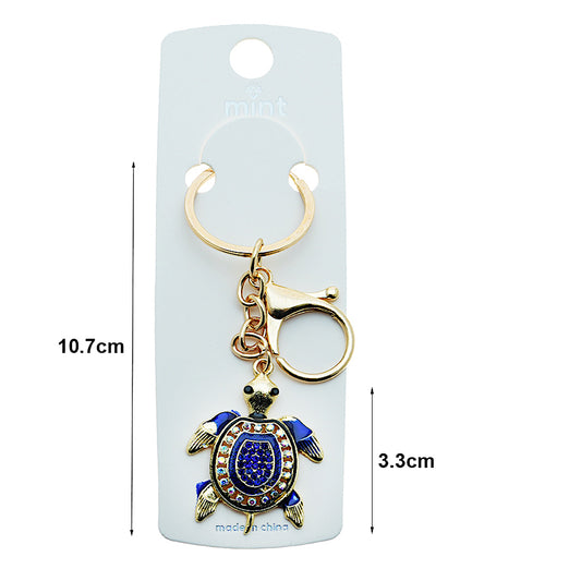 Rhinestone Enamel Sea Turtle Keychain