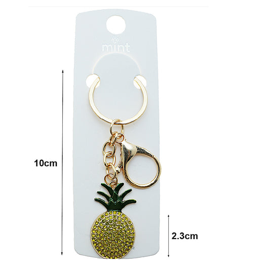 Rhinestone Pineapple Keychain