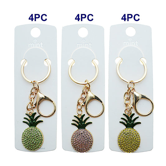 Rhinestone Pineapple Keychain