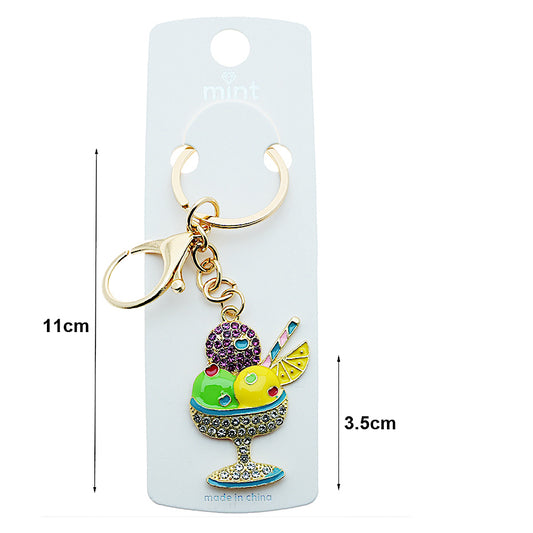 Rhinestone Enamel Sorbet Keychain
