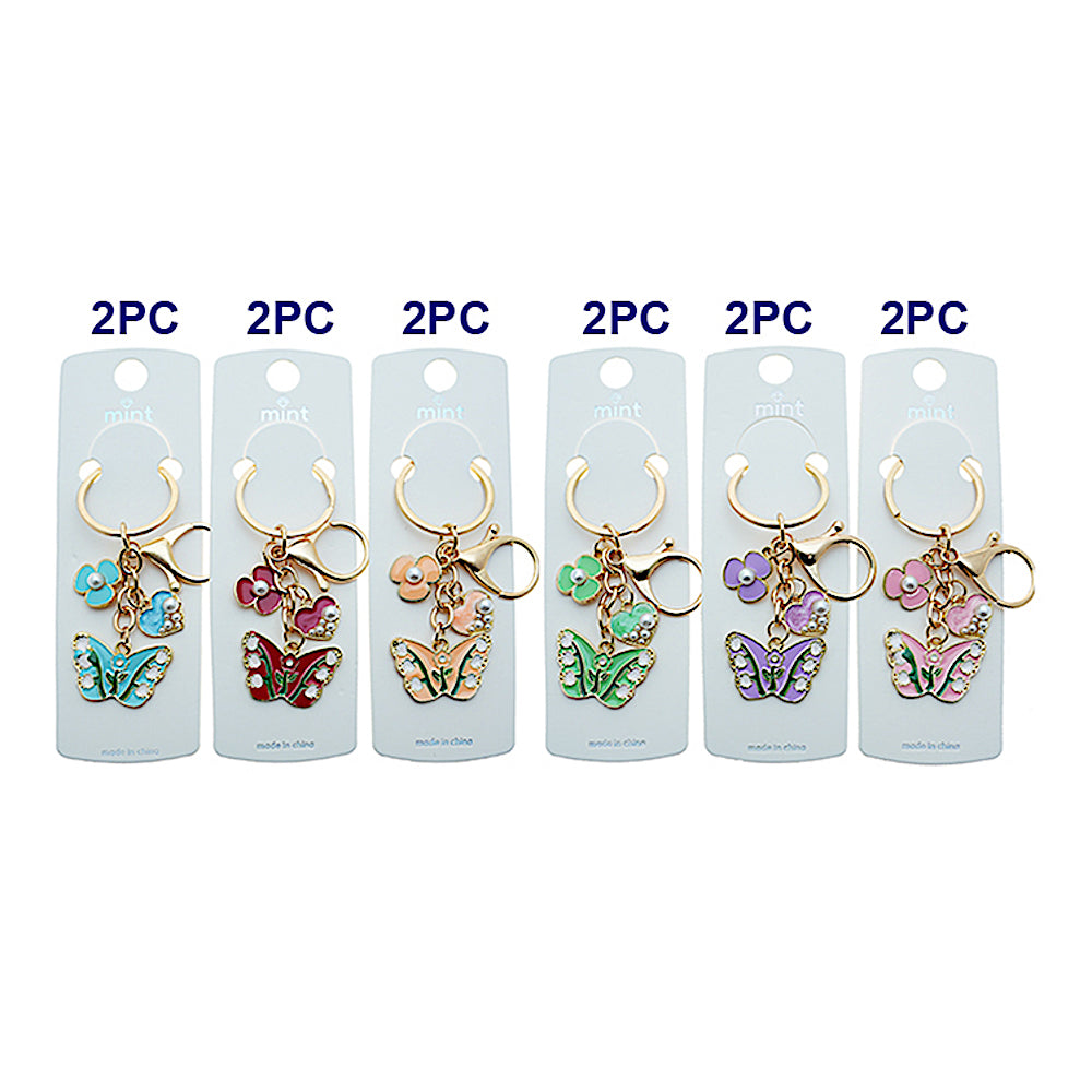 Enamel Butterfly Charm Keychain