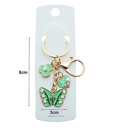 Enamel Butterfly Charm Keychain