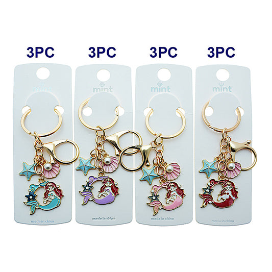 Enamel Mermaid Charm Keychain