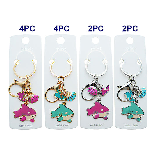 Enamel Shark Charm Keychain