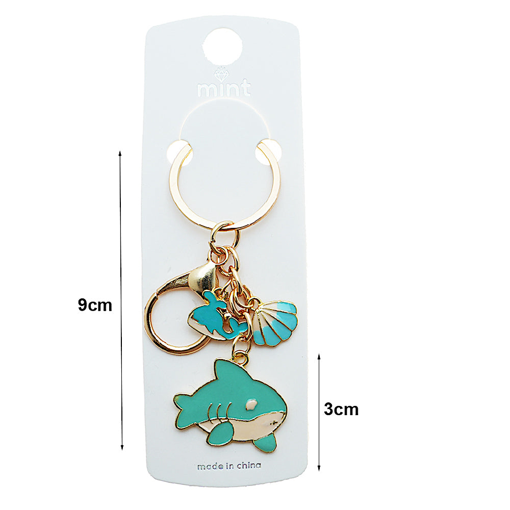 Enamel Shark Charm Keychain