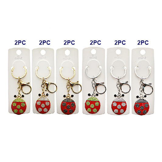 Rhinestone Ladybug Keychain