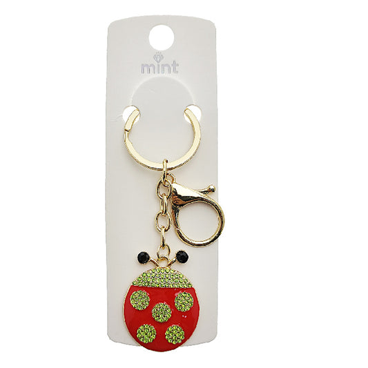 Rhinestone Ladybug Keychain