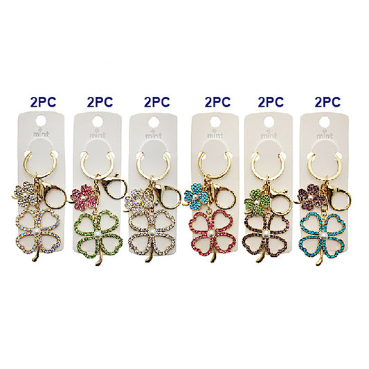 Rhinestone Clover Keychain