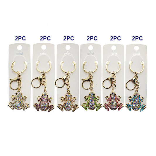 Rhinestone Frog Keychain