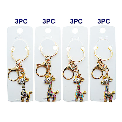 Rhinestone Giraffe Keychain