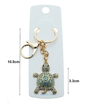 Rhinestone Turtle Keychain