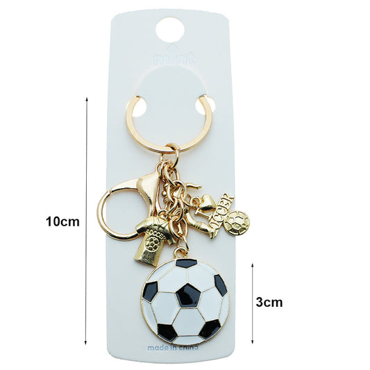 Enamel Soccer Ball Charm Keychain