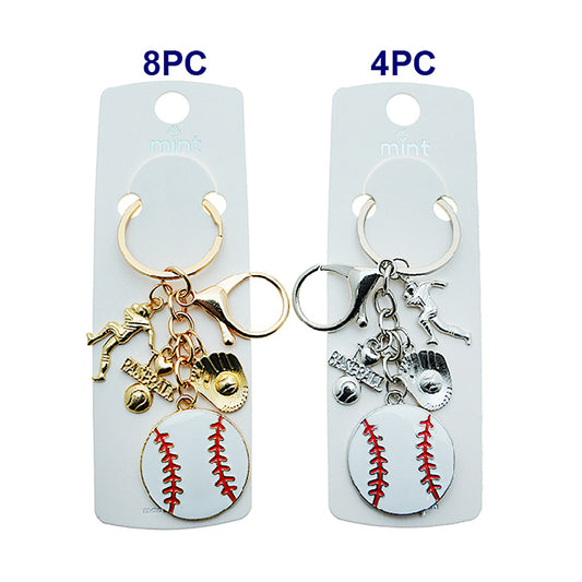 Enamel Baseball Charm Keychain