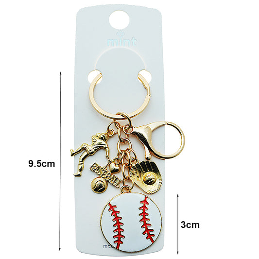 Enamel Baseball Charm Keychain