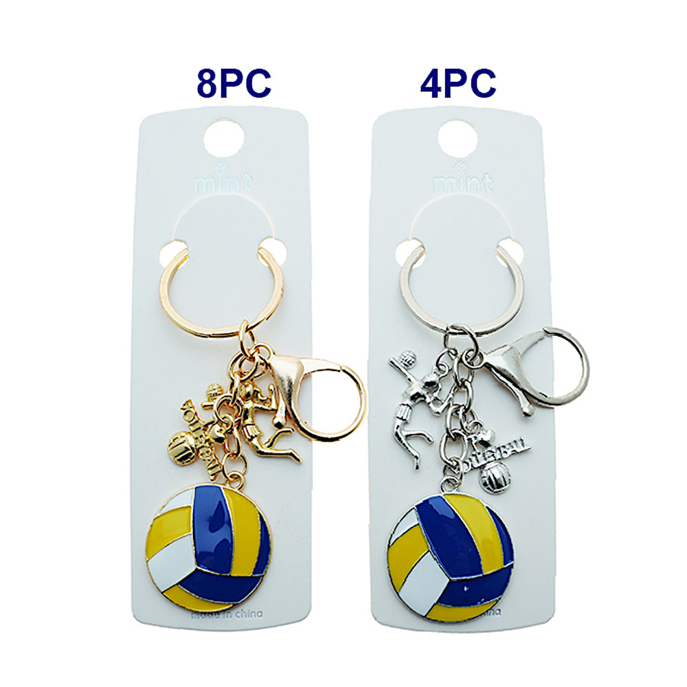Enamel Volleyball Charm Keychain