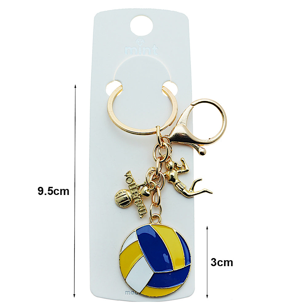 Enamel Volleyball Charm Keychain