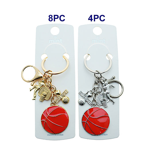 Enamel Basketball Charm Keychain