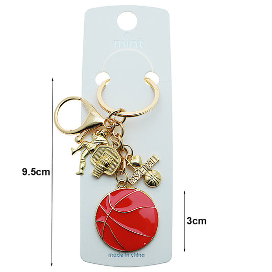 Enamel Basketball Charm Keychain