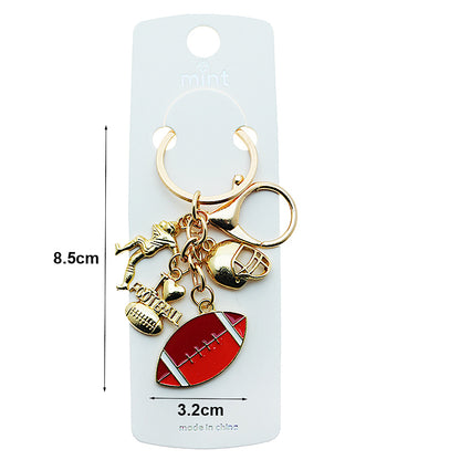 Enamel Football Charm Keychain