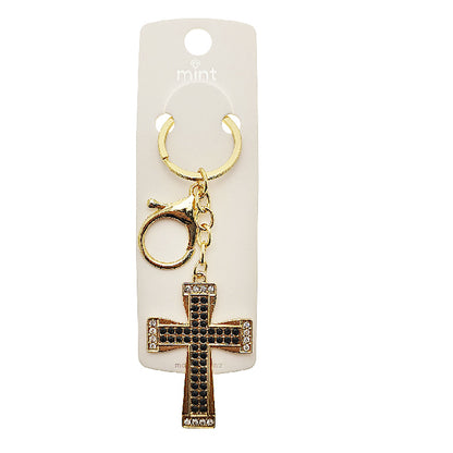 Rhinestone Cross Keychain