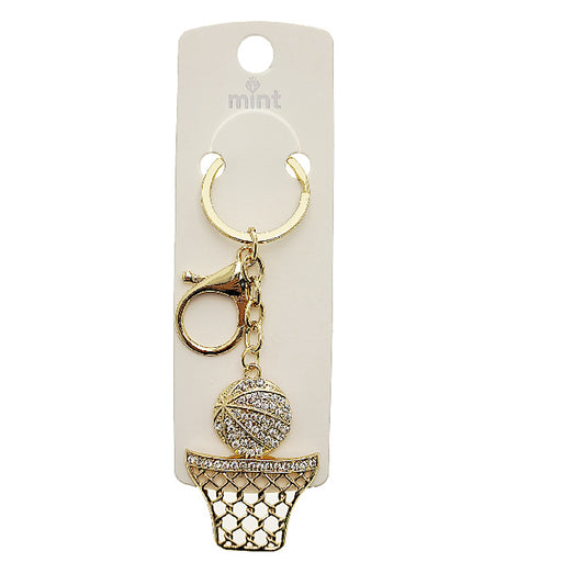 Rhinestone Basketball Hoop Keychain