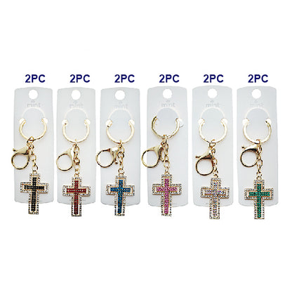 Rhinestone Cross Keychain