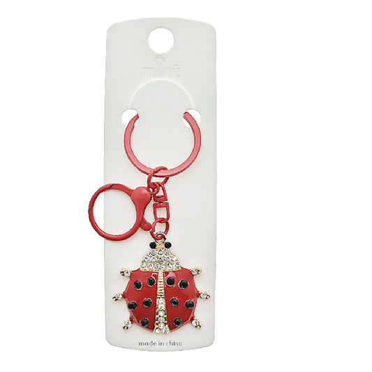 Rhinestone Ladybug Keychain