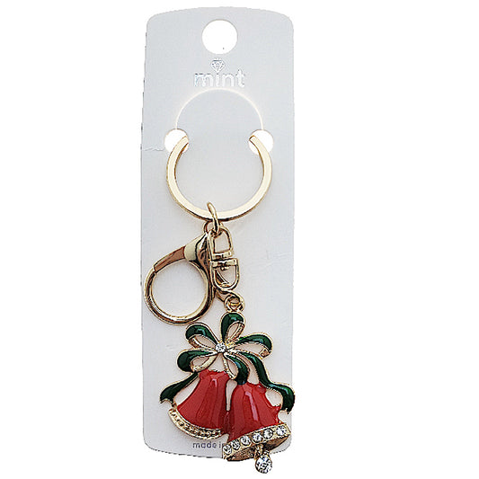 Enamel Christmas Bells Keychain