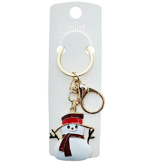 Enamel Snowman Keychain